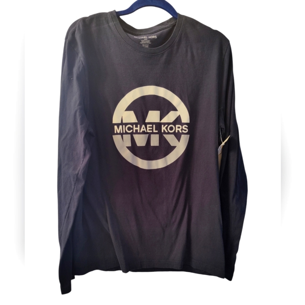 Michael Kors Men's MK Logo Loungewear Long Sleeves T-shirt. 100% cotton Size L